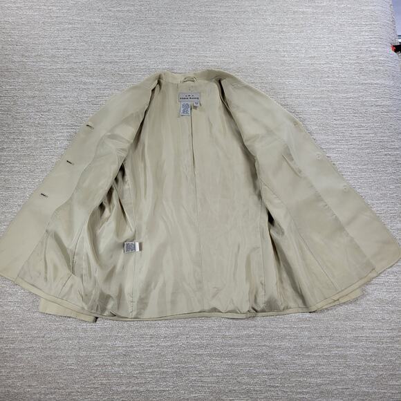 VTG AKA Eddie Bauer Silk Blend Jacket Womens 10 Cream Tan Lined Preppy Academia - Picture 7 of 14